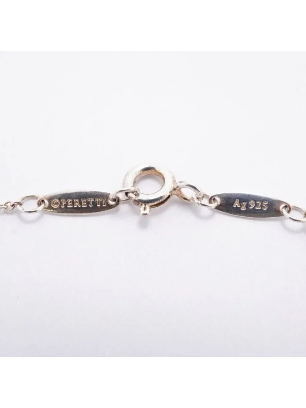 Tiffany & Co Bre Open Heart Pearl by the Yard 925 Sterling Silver Pink Bracelet